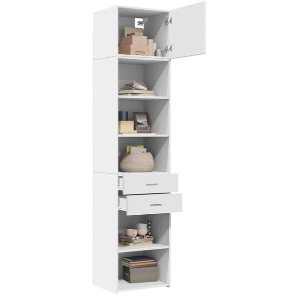 vidaXL Armoire de rangement mince blanc 50x42,5x225 cm