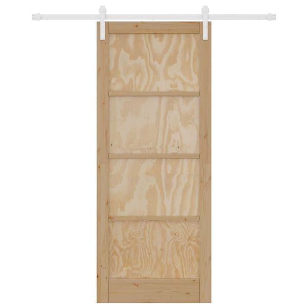 vidaXL Porte coulissante Marron 86 x 211 cm Pin massif