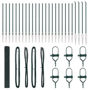 vidaXL Cl&ocirc;ture en fil soud&eacute; avec pointes 50 x 1,4 m Vert Maille