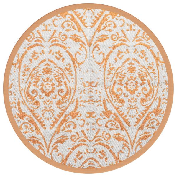 vidaXL Tapis d'ext&eacute;rieur ARAKIL orange et blanc &Oslash;200 cm PP