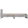 vidaXL Cadre de lit avec t&ecirc;te de lit et LED gris b&eacute;ton 120x190 cm