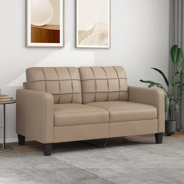 vidaXL Canap&eacute; &agrave; 2 places Cappuccino 140 cm Similicuir