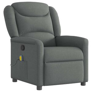 vidaXL Fauteuil de massage inclinable Gris fonc&eacute; Tissu