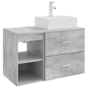 vidaXL Ensemble de mobilier de salle de bain 2 pc Gris b&eacute;ton