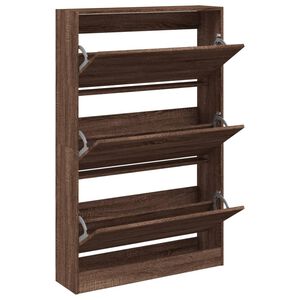 vidaXL Armoire &agrave; chaussures ch&ecirc;ne marron 80x21x125,5cm bois ing&eacute;nierie