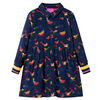 Robe pour enfants &agrave; manches longues bleu marine 104