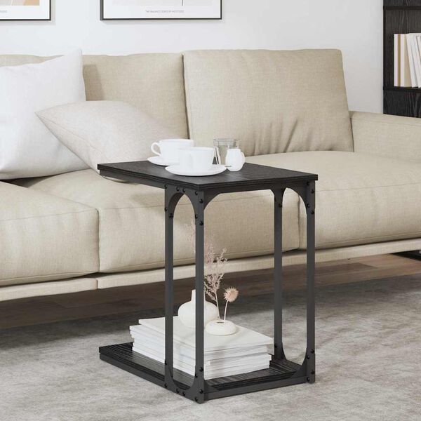 vidaXL Table d'appoint Ch&ecirc;ne noir 50 x 35 x 52 cm Bois d'ing&eacute;nierie