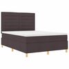 vidaXL Lit &agrave; ressorts avec matelas Marron fonc&eacute; 140 x 190 cm tissu
