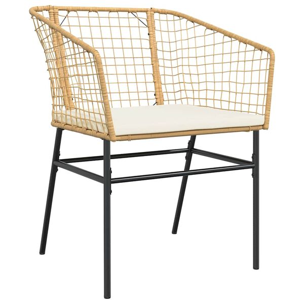 vidaXL Ensemble &agrave; manger jardin coussins 5pcs marron poly rotin verre