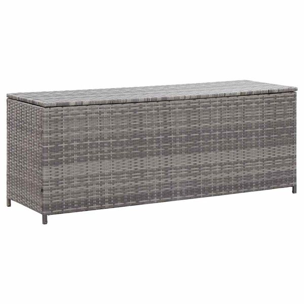 vidaXL Boîte de rangement de jardin gris 150x50x60 cm résine tressée