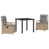 vidaXL Ensemble de salle &agrave; manger pour jardin 3 pc Beige et Gris clair