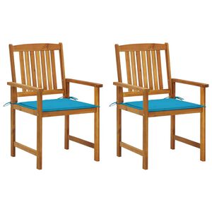 vidaXL Chaises de jardin avec coussins lot de 2 Bois d'acacia massif
