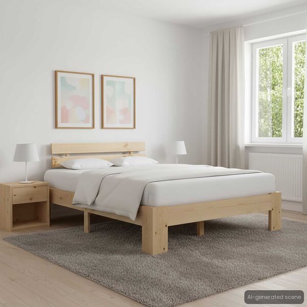 vidaXL Cadre de lit sans matelas bois de pin massif 120x200 cm