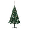 vidaXL Arbre de No&euml;l artificiel pr&eacute;-&eacute;clair&eacute; et boules vert 120 cm PVC