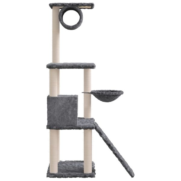 vidaXL Arbre à chat avec griffoirs en sisal Gris foncé 131 cm
