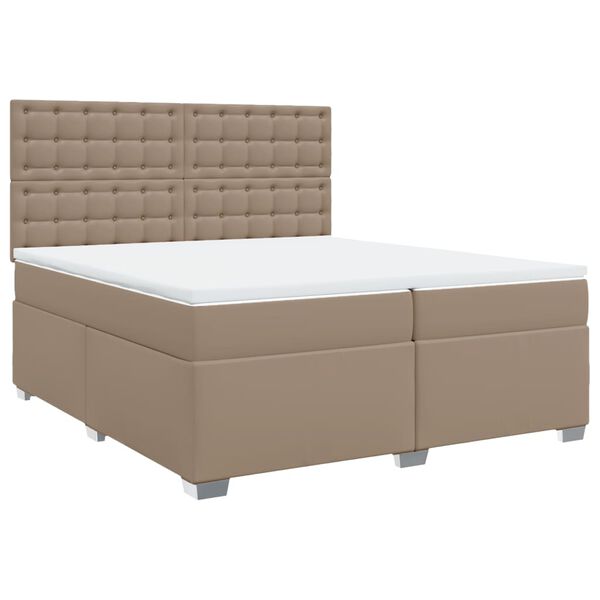 vidaXL Sommier &agrave; lattes de lit avec matelas Cappuccino 200x200 cm