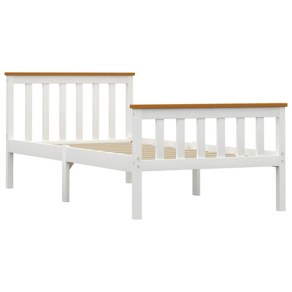 vidaXL Cadre de lit sans matelas blanc bois de pin massif 100x200 cm