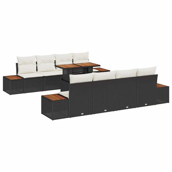 vidaXL Ensemble de salle &agrave; manger pour jardin 9 pcs Noir et Beige