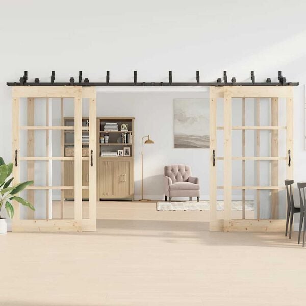 vidaXL Kit de quincaillerie de porte coulissante 427 cm acier noir