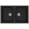 vidaXL &Eacute;vier de cuisine Quartz et r&eacute;sine 76 x 48 x 30 cm Noir