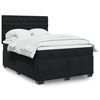 vidaXL Sommier &agrave; lattes de lit avec matelas Noir 140x190 cm Velours
