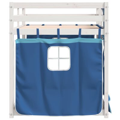 vidaXL Lit superposé sans matelas bleu 80x200 cm bois de pin massif