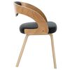 vidaXL Chaises &agrave; manger lot de 4 noir bois courb&eacute; et similicuir