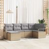 vidaXL Ensemble de Canap&eacute;s 6 pcs Beige et Gris clair polyrotin