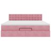 VidaXL Cadre de lit ottoman avec matelas rose 180x200 cm velours