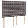 vidaXL Sommier &agrave; lattes de lit avec matelas Gris 140x200 cm Similicuir