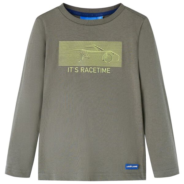 T-shirt enfant &agrave; manches longues kaki 116