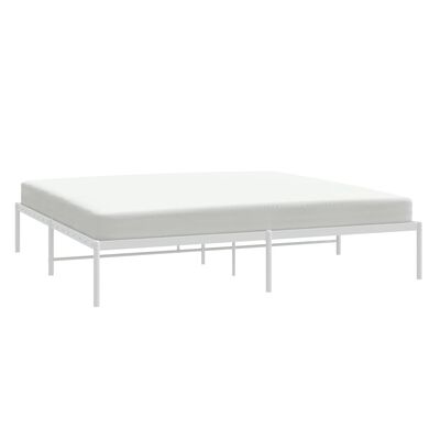 vidaXL Cadre de lit métal sans matelas blanc 180x200 cm