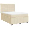 vidaXL Sommier &agrave; lattes de lit avec matelas Cr&egrave;me 140x200 cm Tissu