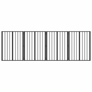 vidaXL Porte pour chien 4 pc Noir 60 x 80 cm Acier galvanis&eacute;