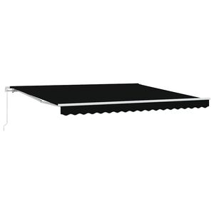 vidaXL Auvent R&eacute;tractable Noir 400 &times; 350 cm Polyester et Aluminium