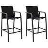 vidaXL Chaises de bar de jardin lot de 2 Noir Textil&egrave;ne