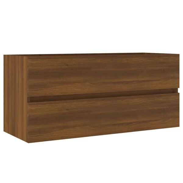 vidaXL Armoire d'&eacute;vier Ch&ecirc;ne marron 100x38,5x45 cm Bois d'ing&eacute;nierie