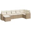 vidaXL Salon de jardin avec coussins 7 pcs beige r&eacute;sine tress&eacute;e