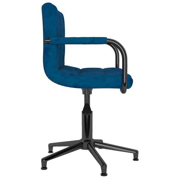 vidaXL Chaises pivotantes &agrave; manger lot de 4 bleu velours