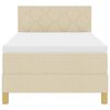 vidaXL Lit &agrave; ressort LED avec matelas avec LED Cr&egrave;me 90 x 190 cm tissu