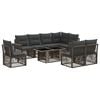 vidaXL Ensemble de canap&eacute; de jardin 9 pc Gris et Gris fonc&eacute; polyrotin