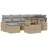 vidaXL Ensemble de canap&eacute; de jardin 7 pc Beige et Gris clair polyrotin