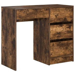 vidaXL Bureau Ch&ecirc;ne fum&eacute; Bois d'ing&eacute;nierie 90 x 37,5 x 75 cm