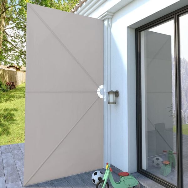 vidaXL Auvent lat&eacute;ral pliable de terrasse Cr&egrave;me 400 x 200 cm