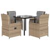 vidaXL Ensemble &agrave; manger de jardin avec coussins 5pcs Beige poly rotin