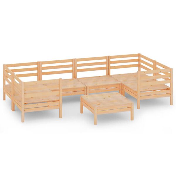 vidaXL Salon de jardin 7 pcs Bois de pin massif