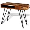 vidaXL Bureau avec pieds en fer Bois de r&eacute;cup&eacute;ration solide
