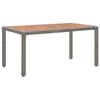 vidaXL Table de jardin Gris 150x90x75cm R&eacute;sine tress&eacute;e bois d'acacia