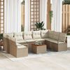 vidaXL Ensemble de canapé de jardin 10 pcs Beige et blanc