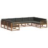 vidaXL Ensemble de canap&eacute;s d'ext&eacute;rieur 9 pcs Naturel et Anthracite